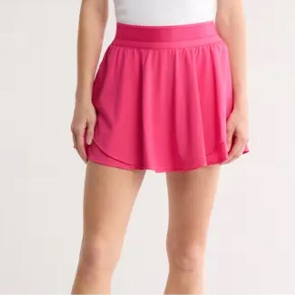 90 Degrees Layered Skort Size Large NWT Pink Active Skirt Pockets - Picture 1 of 8